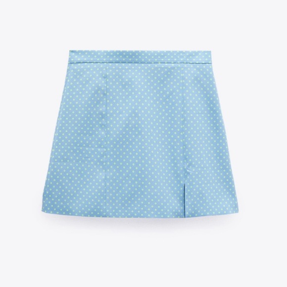 Zara Polka Dot  Slit Front Mini Skirt - Picture 2 of 8